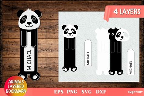 Panda Bookmark| Papercut | Cute Bookmark