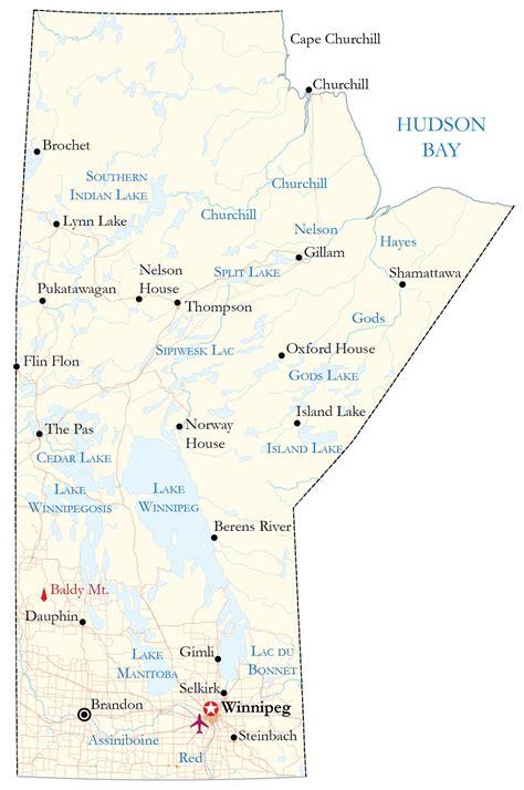 Manitoba Map - Cities and Roads - GIS Geography