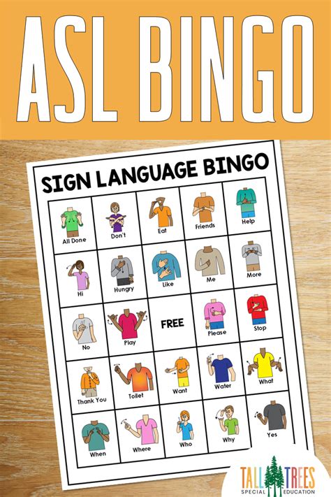 This ASL sign language bingo game is great for teaching in middle school, high school, and ...