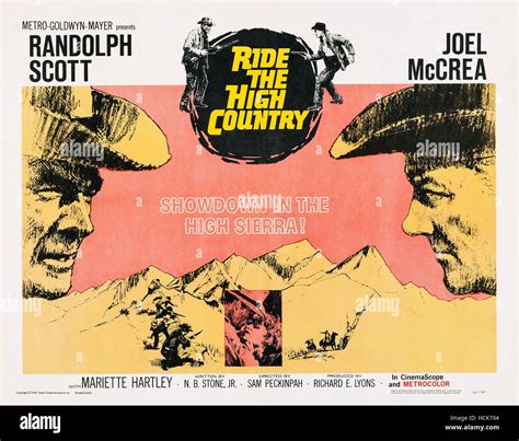 RIDE THE HIGH COUNTRY, US poster art, from left: Randolph Scott, Joel ...