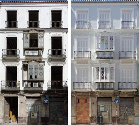 Ejemplar restauración del edificio histórico de calle Carretería 43, Centro Histórico de Málaga ...