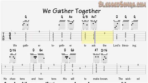 Learn Hymns on Guitar - We Gather Together - Tablature and Chords - YouTube