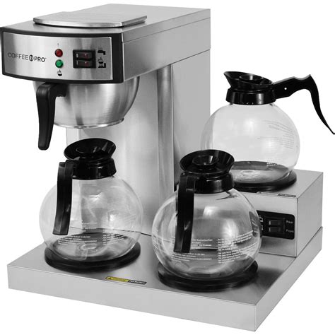 Coffee Pro, CFPCPRLG, 3-Burner Commercial Coffee Brewer, 1, Silver ...