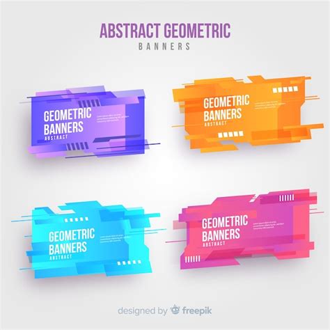 Free Vector | Abstract geometric banners