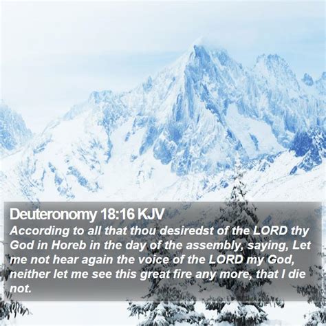 Deuteronomy 18:16 KJV - According to all that thou desiredst of the LORD