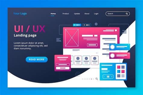 Free Vector | Gradient ui/ux landing page template