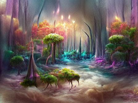 Fantasy forest landscape - AI Generated Artwork - NightCafe Creator