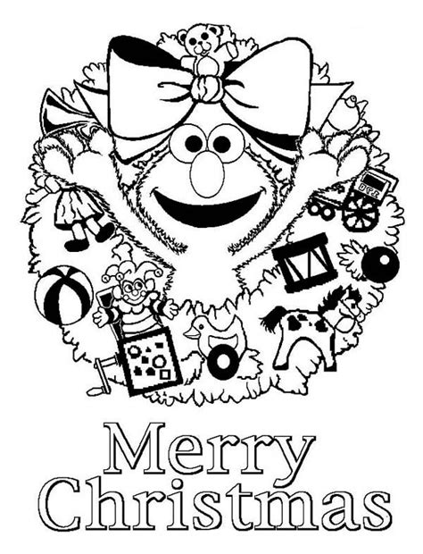 Happy Merry Christmas from Elmo on Christmas Coloring Page | Color Luna | Elmo coloring pages ...