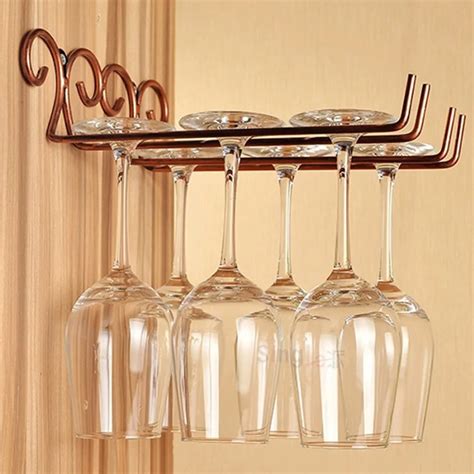 Wine Glass Rack Elegant Wall Mounted Stemware Goblet Holder Bar Hotel Decor Wine Bottle Holder ...