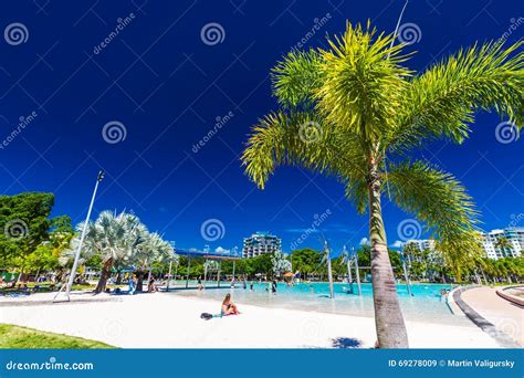 CAIRNS, AUSTRALIA - 27 MARCH 2016. Tropical Swimming Lagoon on T Editorial Stock Image - Image ...