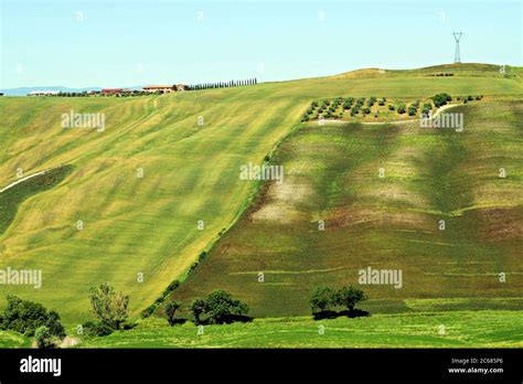 natural landscape of the Crete Senesi near Asciano in the Tuscan ...