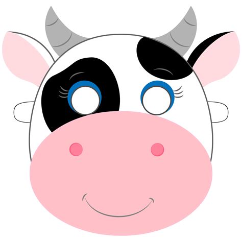 Printable Cow Mask, Printable Animal Masks, Animal Masks For Kids, Mask ...