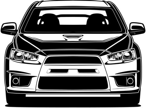 Black and white car vector illustration for conceptual design 7478439 ...