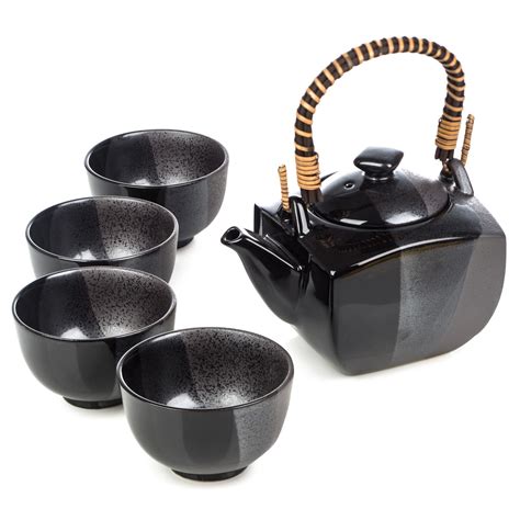 Traditional Japanese Tea Pot Set in Black Sumi Glaze – zen minded