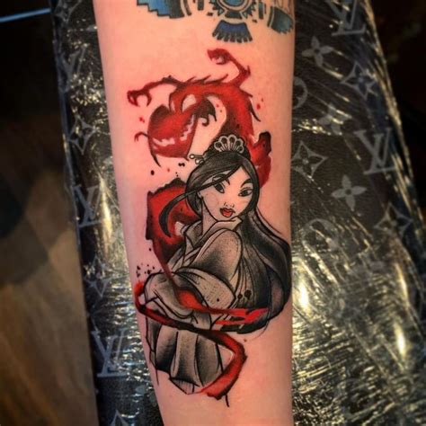 Tony Davis on Instagram: "Mulan and Mushu tattoo from the other day on ...