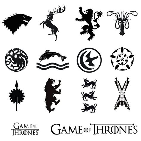 Game of Thrones Sigils/logos SVG/PNG/EPS Files Stark Baratheon Lannister Greyjoy Targaryen ...