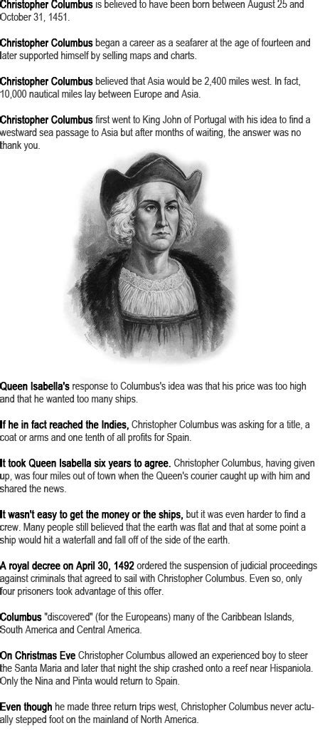 Christopher Columbus facts for kids | Childhood Education