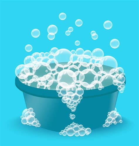 Blue plastic basin with soap suds. Bowl with bubbles. Laundry 3339647 ...