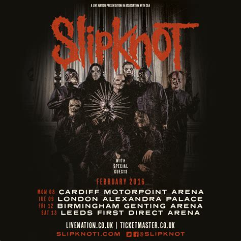 Slipknot 2016 UK Tour Dates | Artist News | Festivals For All