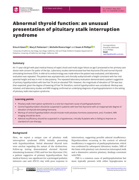 (PDF) Abnormal thyroid function: an unusual presentation of pituitary ...