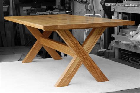 Bespoke Oak X Leg Dining Table – 8 People » OP Woodcraft