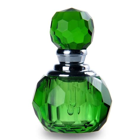 Hot Sale Crystal Cut 1ml Green Refillable Empty Perfume Glass Bottle Mini Scnt Pump-in Cotton ...