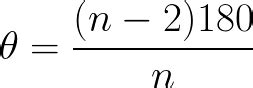 Interior angle of equilateral polygon