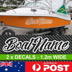 2 x Boat Name Stickers Decals 1.2m Wide Rego Letters Numbers Marine Custom | eBay