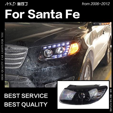 AKD Car Styling Head Lamp for Hyundai Santa Fe Headlights 2007 2012 ...