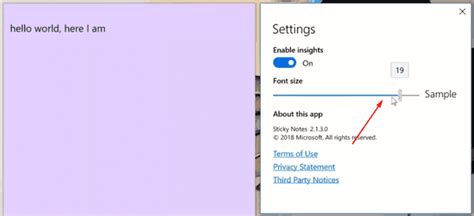 Change Font Size for Sticky Notes in Windows 10