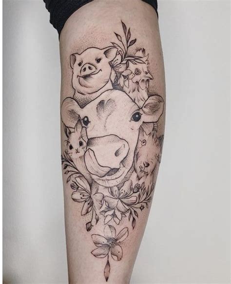 Plant Based Tattoo | Taurus tattoos, Bull tattoos, Cow tattoo