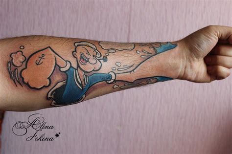 Clever punching popeye tattoo. Hand Tattoos, Forearm Tattoos, Tattoos ...