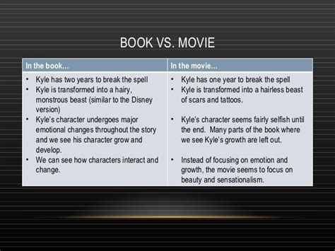 Book vs. Movie Comparison