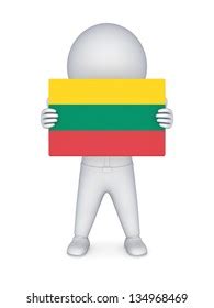 3d Small Person Flag Lithuaniaisolated On Stock Illustration 134968469 | Shutterstock