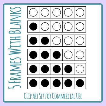 Five Frame Math Templates with Blanks Art Set Commercial Us by Hidesy's Clipart