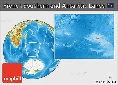 Free Physical Location Map of French Southern and Antarctic Lands ...