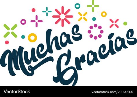 Muchas gracias spanish thank you greeting card Vector Image