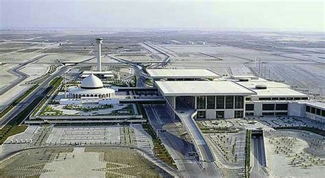 Areal view of the King Fahad International Airport and the adjoining Masjid. Dammam saudi Arab