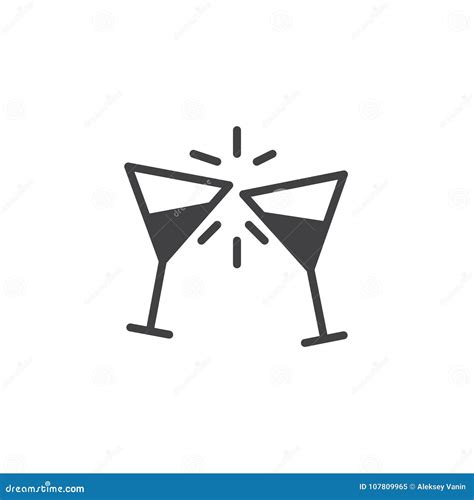 Toasting Glasses Icon Vector Stock Vector - Illustration of solid ...