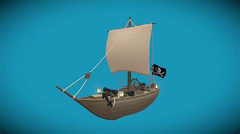 Stylized Low Poly Pirate Ship Sloop - Buy Royalty Free 3D model by ...