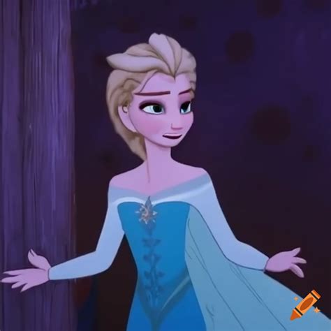 2d animated version of disney's frozen on Craiyon