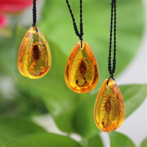 2021 NEW FASHION 1/2 PCs Lucky Insect Stone Natural Scorpions Inclusion Genuine Amber Baltic ...