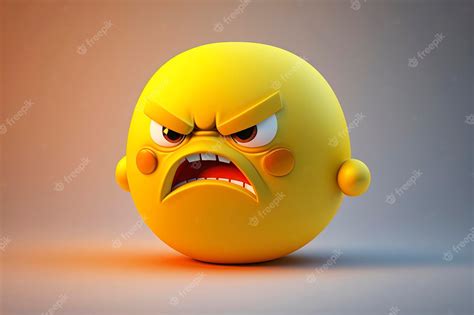 Premium AI Image | angry yellow emoji