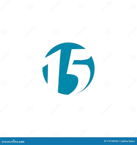 15 Number Logo Design Icon Isolated on White Background Stock Illustration - Illustration of ...