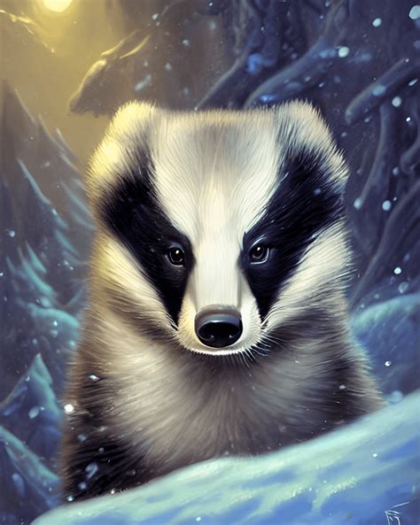 Cute and Adorable Cartoon Badger Portrait · Creative Fabrica