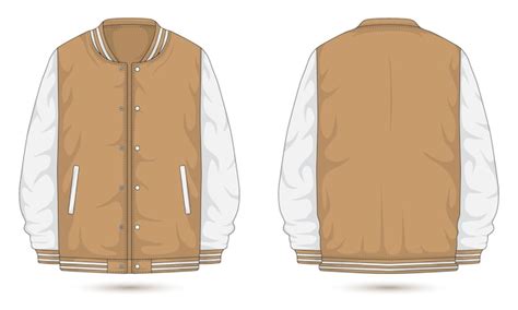 Premium Vector | Casual varsity jacket mockup front and back view