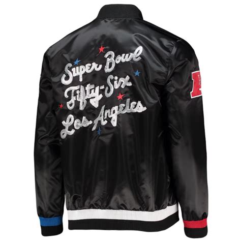 Starter Michael Strahan Super Bowl LVI Satin Varsity Jacket