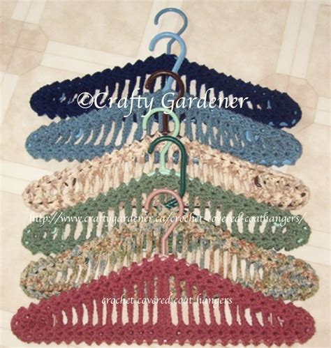 Crochet Covered Coathangers - craftygardener.ca | Crochet patterns, Covered coat hangers, Hanger ...