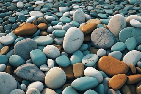 Premium AI Image | A collection of colorful rocks on a beach