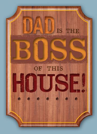 Funny Father's Day Card - "Boss Plaque" from CardFool.com